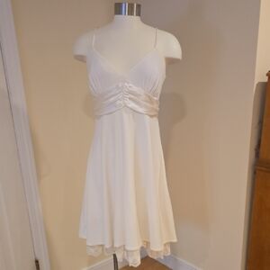 City Triangles Ivory Mini Dress with Spaghetti Straps